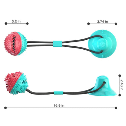 Interactive Silicone Suction Cup Dog Ball Toy