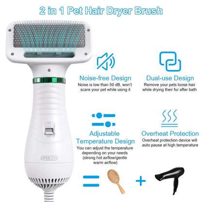 2-in-1 Pet Blow Dryer and Comb