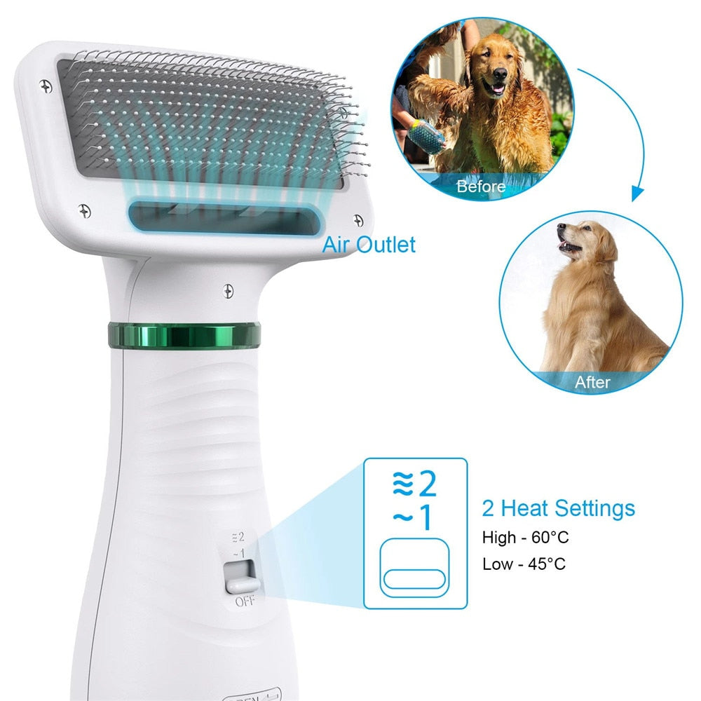2-in-1 Pet Blow Dryer and Comb